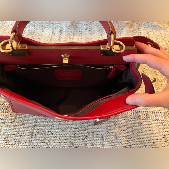COACH Coach Gramercy Satchel Tophandle Leather Handbag Red GUC Style 33549 - Picture 7 of 16